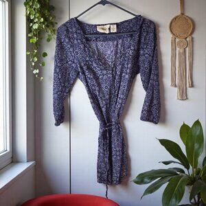 Boho Floral Tunic Dress L.O.G.G. by H&M – Blue Paisley Print – Size 8